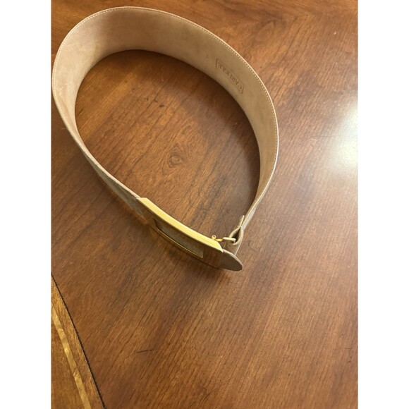 Vintage Carlisle Suede Leather Gold Buckle Belt S main image 7